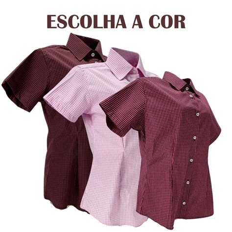 Camisa Country Feminina Minuty Manga Curta Xadrez Ref: 2602 .